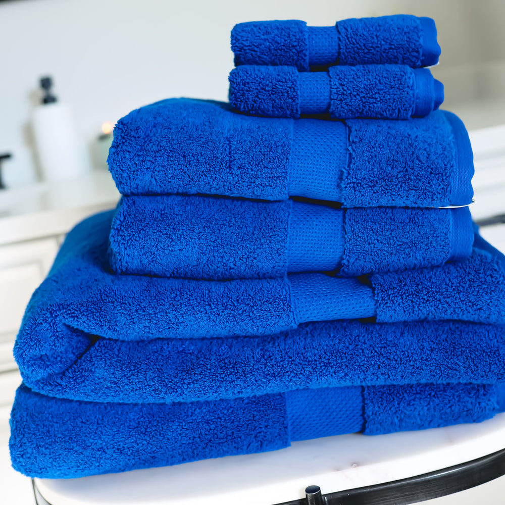Blue plush premium towels